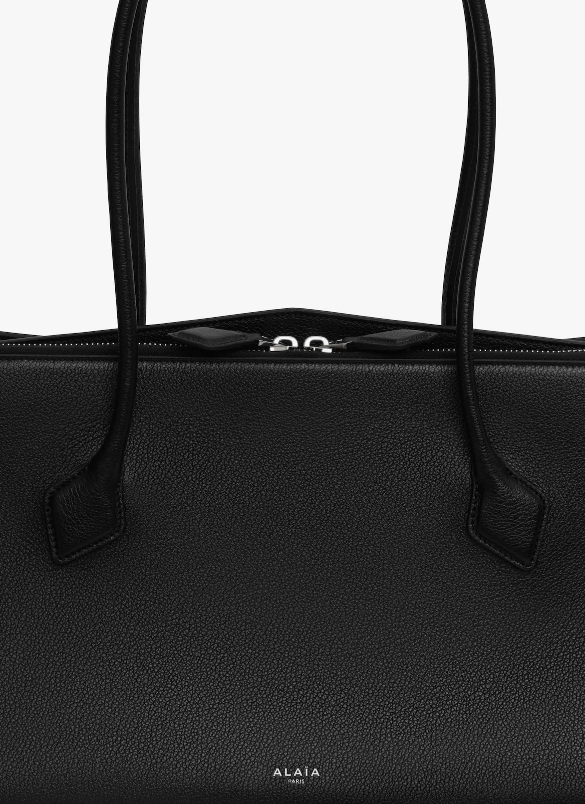 LE TECKEL TOTE BAG IN SHINY GRAINED CALFSKIN ALAÏA BLACK LE TECKEL TOTE BAG IN SHINY GRAINED CALFSKIN